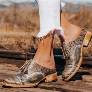 Freebird by Steven | Gray Malena Slip On Oxford Mules